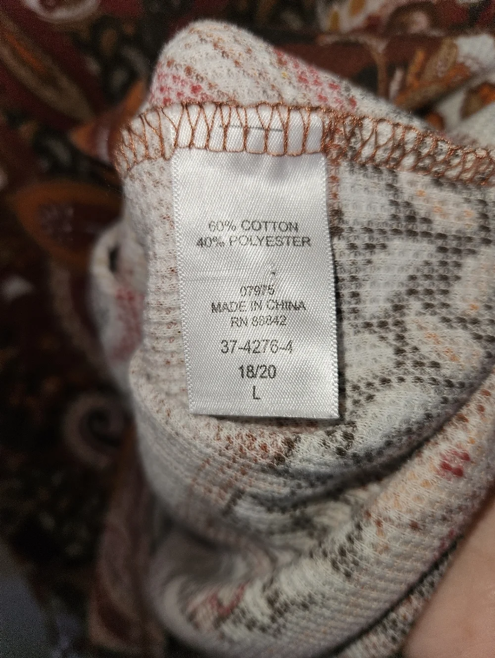 Roamans Womans Long Sleeve Henley Top Size L (18-20)